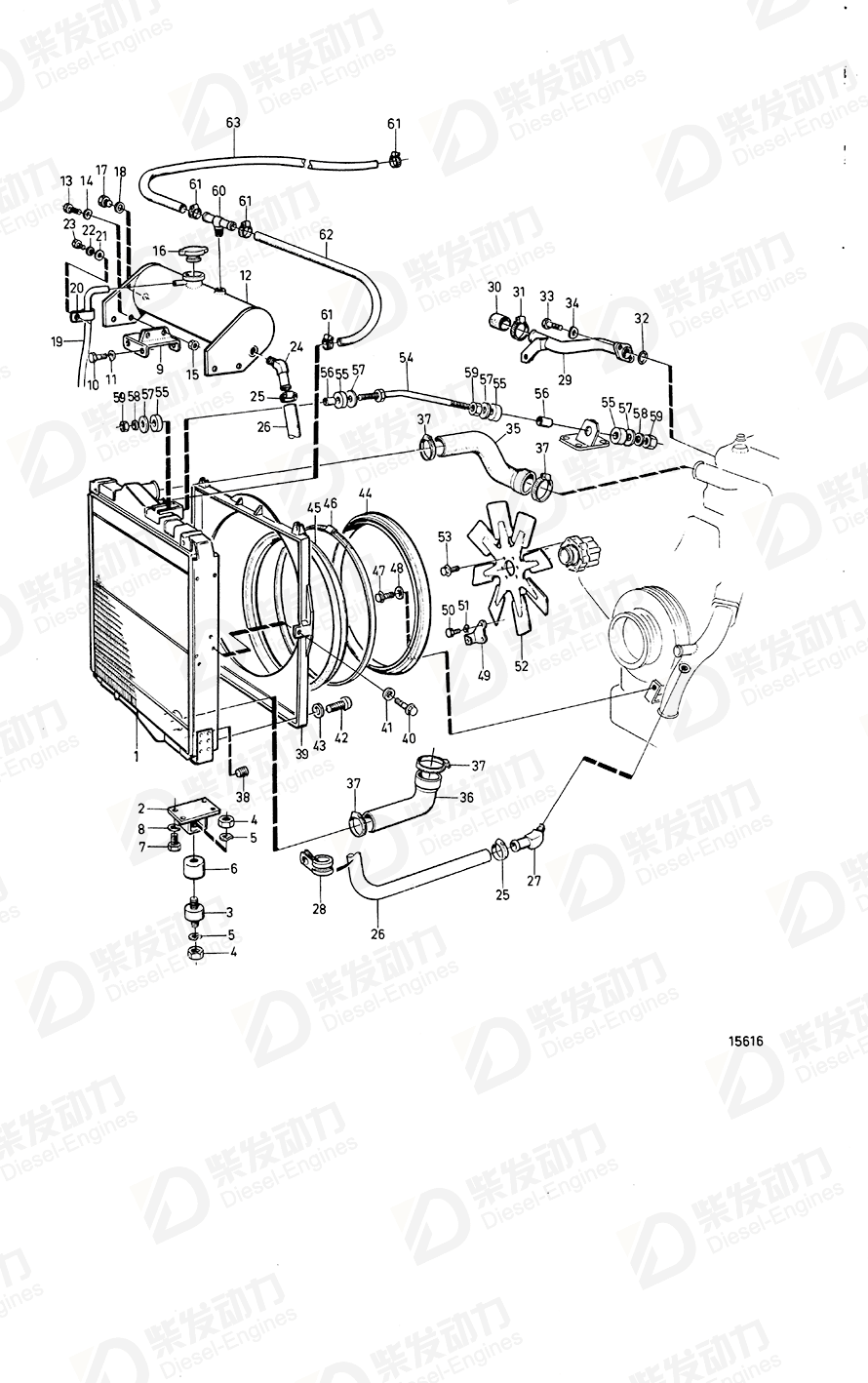 VOLVO Radiator hose 845202 Drawing